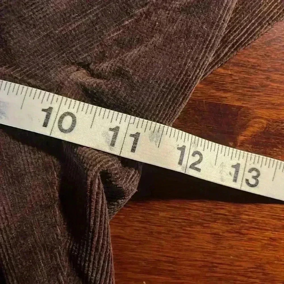 Ellemenno Womens Corduroy Pants 11 Brown Zip/Button Fly Straight Leg Flare EUC - Picture 10 of 12